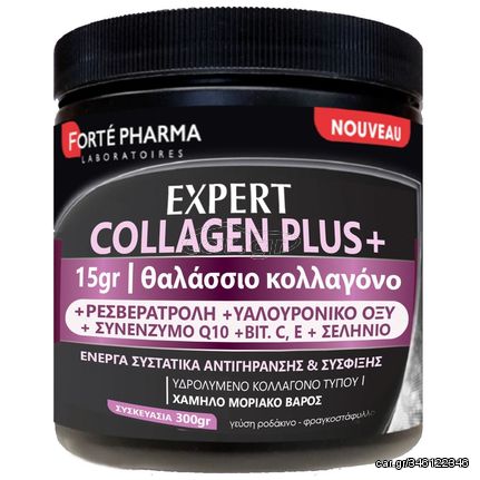 Forte Pharma Expert Collagene Plus+ Συμπλήρωμα Διατροφής με Θαλάσσιο Κολλαγόνο & Υαλουρονικό Οξύ με Γεύση Ροδάκινο 300gr