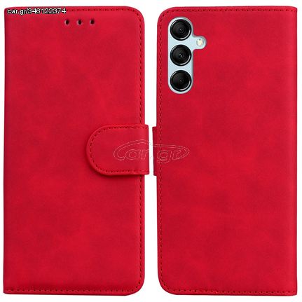 For Samsung Galaxy M14 Skin Feel Pure Color Flip Leather Phone Case(Red)