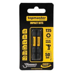 Μύτες κατσαβιδιού Impact Torx με Μέγεθος TX25 50mm 2τεμ. 338738 TOP MASTER