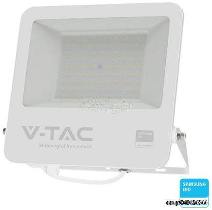 V-TAC Προβολέας LED SMD 100W 8700lm 115° IP65 Samsung Chip Λευκό Σώμα Γκρι Γυαλί Φυσικό Λευκό 23442