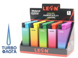 LEON 171973 EXING COLORS TURBO αναπτήρας αντιανεμικός (ΚΟΥΤΊ ΤΩΝ 25ΤΕΜ) 5213006171973