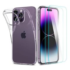 Θήκη TPU Spigen Liquid Crystal (1 τεμ) & Tempered Glass TR Slim (2 τεμ) Apple iPhone 14 Pro Max Crystal Pack Διάφανο