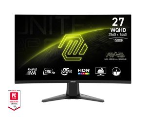 MSI MONITOR GAMING MAG 27CQ6F, CURVED VA WQHD, 27", 16:9, 300CD/M2, 5.000:1, 0,5MS, 180Hz, 2560x1440, 2xHDMI/ 1xDP/ HP OUT, BLACK, 3YW.