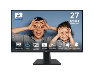 MSI MONITOR PRO MP275Q, FLAT IPS QHD, 27", 16:9, 300 CD/M2, 1300:1, 1MS, 100Hz, 2560x1440, 2xHDMI/1xDP/HP OUT, 2x 2W SPEAKERS, BLACK, 2YW.