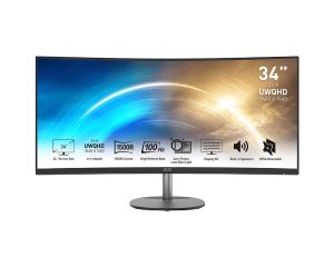 MSI MONITOR PRO MP341CQ, CURVED VA UWQHD, 34", 21:9, 300CD/M2, 3000:1, 1MS, 100Hz, 3440x1440, 2xHDMI/ 1xDP/ HP OUT, 2x 2W SPEAKERS, BLACK 2YW