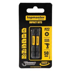 Μύτες κατσαβιδιού Impact Σταυρός με Μέγεθος PZ2 50mm 2τεμ. 338734 TOP MASTER