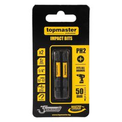 Μύτες κατσαβιδιού Impact Σταυρός με Μέγεθος PH2 50mm 2τεμ. 338731 TOP MASTER