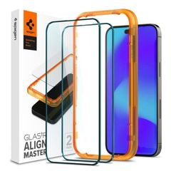 Tempered Glass Full Face Spigen Glas.tR Align Master Apple iPhone 14 Pro Μαύρο (2 τεμ.)