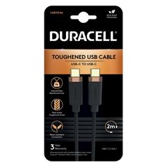 Καλώδιο Σύνδεσης USB 3.2 Duracell Braided Kevlar USB C σε USB C 2m Μαύρο