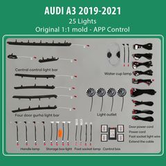 MEGASOUND - DIQ AMBIENT AUDI A3 8V-2 (Digital iQ Ambient Light Audi A3 mod. 2019-2021, 25 Lights with Airvent)