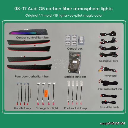 MEGASOUND - DIQ AMBIENT AUDI Q5 8R (Digital iQ Ambient Light Audi Q5 mod. 2008-2017, 18 Lights)