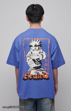 Naruto Shippuden T-Shirt Graphic Blue Size S