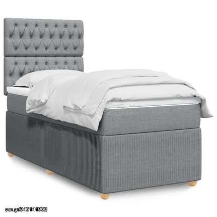 ΚΡΕΒΑΤΙ BOXSPRING ΜΕ ΣΤΡΩΜΑ ΑΝΟΙΧΤΟ ΓΚΡΙ 80X200 ΕΚ. ΥΦΑΣΜΑΤΙΝΟ 3294190