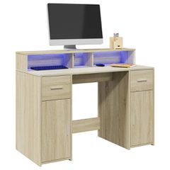 Γραφείο με LED Sonoma δρυς 120x55x91 εκ. Επεξεργ. Ξύλο 3309413