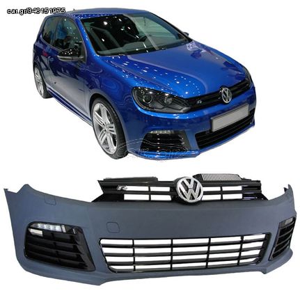 Μπροστινός Προφυλακτήρας Για VW Golf VI (6) 08-11 R20 Look Με DRL