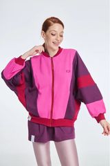 PCP Woman Bomber Jacket with embroidery Sasha Magenta | PCP Γυναικεια Ζακετα Μακρυμανικη με κεντημα