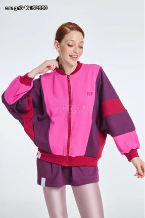 PCP Woman Bomber Jacket with embroidery Sasha Magenta | PCP Γυναικεια Ζακετα Μακρυμανικη με κεντημα