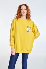 PCP Woman Crewneck with Embroidery Post It Yellow | PCP Γυναικειο Φουτερ με κεντημα