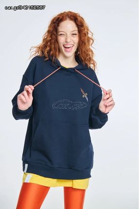 PCP Woman Hoodie with Silk print Abstract | PCP Γυναικειο Φουτερ με Κουκουλα και μεταξοτυπια