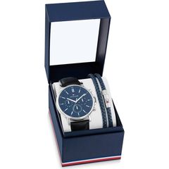 Ρολόι TOMMY HILFIGER Tyson Box Set Black Leather Strap 2770161 - 2770161 2770161