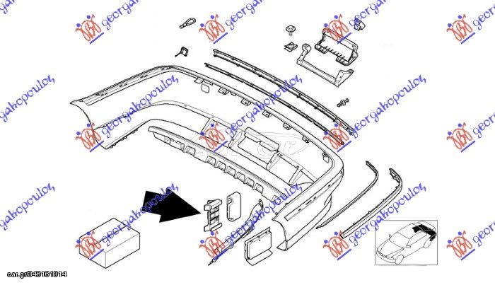 ΒΑΣΗ ΠΡΟΦΥΛΑΚΤΗΡΑ ΠΙΣΩ ΠΛΑΙΝΗ (ΔΕ=ΑΡ) - BMW SERIES 5 (E39),1996-2002 058204300