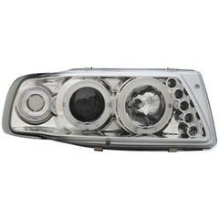 Φανάρια εμπρός Seat ibiza 6K (1993-2000) angel eyes - chrome , με λάμπες (Η1) - σετ 2τμχ. - SWSI03