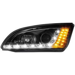 Φανάρια εμπρός Ford Focus (2005-2008) Devil eyes led - μαύρα , με λάμπες (Η1) - σετ 2τμχ. - SWF07AGXBL