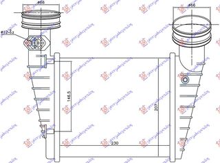 ΨΥΓΕΙΟ INTERCOOLER ΒΕΝΖ.(23x20,7x62) - VW PASSAT,2000-2005 018506200