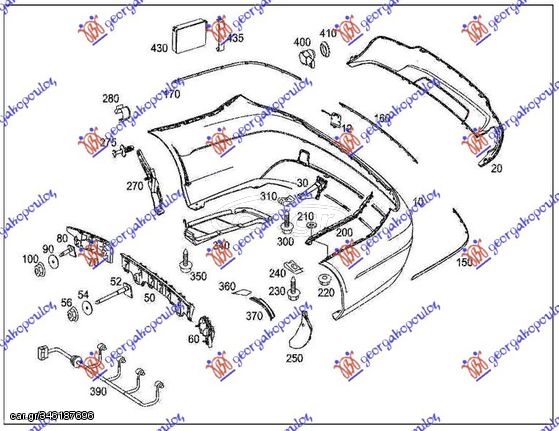 ΧΡΩΜΙΟ ΠΡΟΦΥΛΑΚΤΗΡΑ ΠΙΣΩ ΑΚΡΑΙΟ - MERCEDES C CLASS (W204),2011-2014