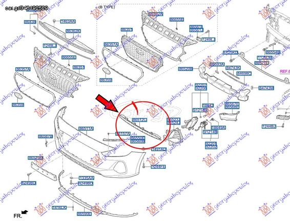 ΔΙΧΤΥ ΠΡΟΦΥΛ. ΕΜΠΡΟΣ ΚΑΤΩ ΜΕΣΑΙΟ (Γ) - HYUNDAI i30 HATCHBACK/TOURER,2017-2020