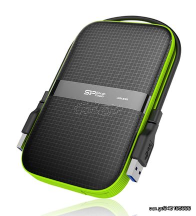 SILICON POWER εξωτερικός HDD Armor A60, 2TB, USB 3.2, πράσινος