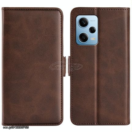 For Xiaomi Redmi Note 12 Pro 5G Global Dual-side Magnetic Buckle Horizontal Flip Leather Phone Case(Brown)