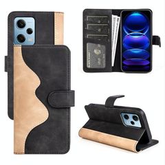 For Xiaomi Redmi Note 12 Pro Stitching Horizontal Flip Leather Phone Case(Black)