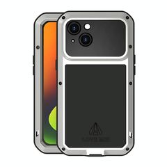 For iPhone 14 LOVE MEI Metal Shockproof Life Waterproof Dustproof Phone Case(Silver)