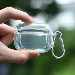 For AirPods Pro Transparent TPU Soft Earphone Protective Case with Hook