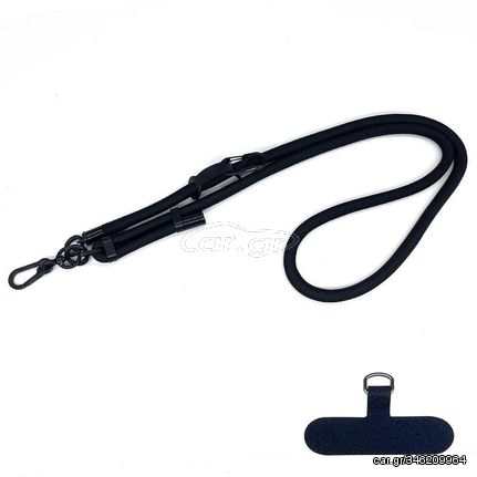 10mm Thick Rope Mobile Phone Anti-Lost Adjustable Lanyard Spacer(Classic Black)