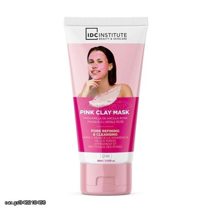 IDC Pink Clay Mask Μάσκα Προσώπου για Καθαρισμό & Μείωση των Μαύρων Στιγμάτων 60ml