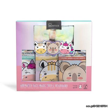 IDC Animated Tissue Face Mask Trio Set & Headband 27,5 x 26 x 3,4cm