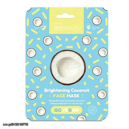 IDC Go Vegan Face Mask Coconut 23gr - Μάσκα Πανί για Λάμψη