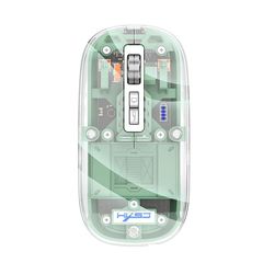 HXSJ T900 Transparent Magnet Three-mode Wireless Gaming Mouse(Bean Green)