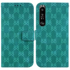 For Sony Xperia 1 III Double 8-shaped Embossed Leather Phone Case(Green)