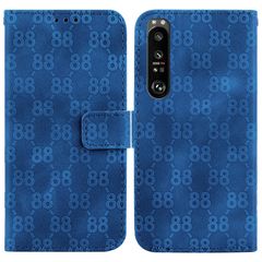 For Sony Xperia 1 III Double 8-shaped Embossed Leather Phone Case(Blue)