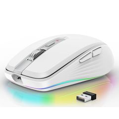 HXSJ M303 2400DPI Dual Mode 2.4GHz + Bluetooth 5.1 Wireless Mouse(White)