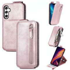 For Samsung Galaxy A25 5G Zipper Wallet Vertical Flip Leather Phone Case(Pink)