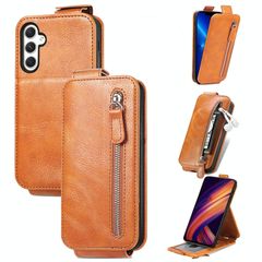 For Samsung Galaxy A25 5G Zipper Wallet Vertical Flip Leather Phone Case(Brown)