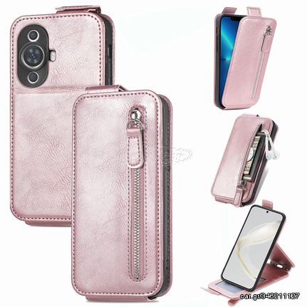 For Huawei Nova 11 Zipper Wallet Vertical Flip Leather Phone Case(Pink)