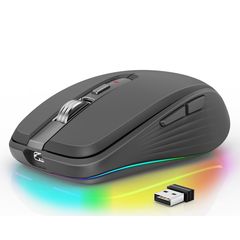 HXSJ M303 2400DPI Dual Mode 2.4GHz + Bluetooth 5.1 Wireless Mouse(Black)