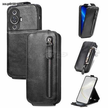 For Huawei Nova 11 Zipper Wallet Vertical Flip Leather Phone Case(Black)