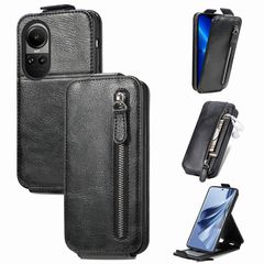 For OPPO Reno10 Global / Reno10 Pro Global  Zipper Wallet Vertical Flip Leather Phone Case(Black)