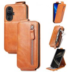 For Huawei Nova 11 Pro Zipper Wallet Vertical Flip Leather Phone Case(Brown)